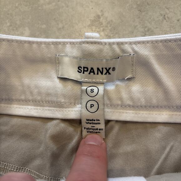 SPANX Stretch Twill Wide Leg Pant In Bone White Women’s Size Small Pet 31” In - Picture 3 of 11